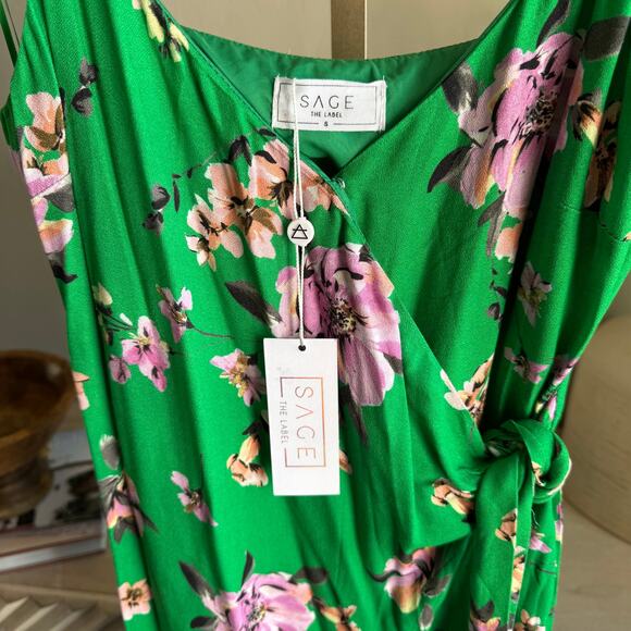 Sage The Label The Greener Side Floral Midi Dress NWT S - Picture 5 of 8